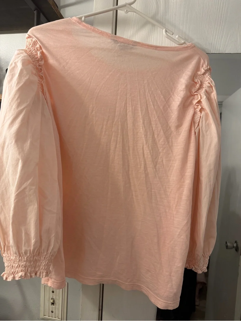 Banana Republic Women’s Puff-Sleeve Long Sleeve Top in Light Pink